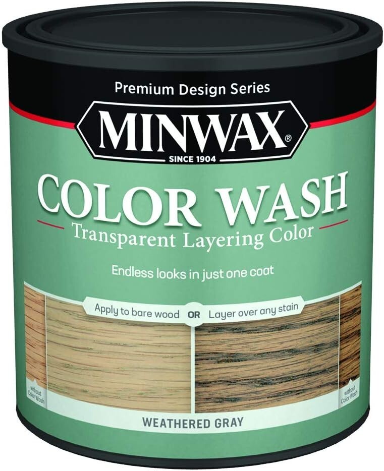 Minwax 400140000 Weathered Gray Color Wash Transparent Layering Color Stain 1 QT