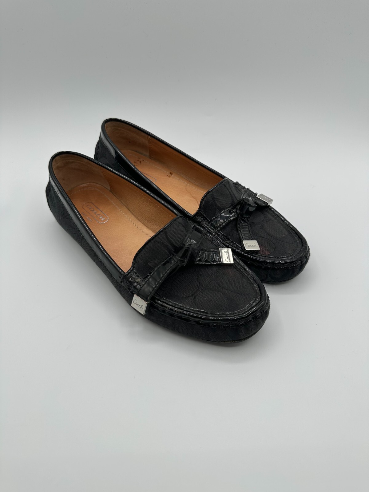 Coach Black Loafers US Size 7 Preowned With Original Box