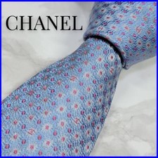 CHANEL LOGO France Genuine Silk 100 Mens Tie Necktie Dress Luxury Multicolor J4