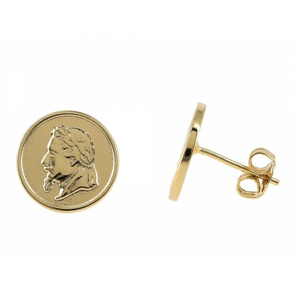 Boucles d'oreilles pièces Louis d'Or plaqué or 18k pour sublimer vos tenues quotidiennes