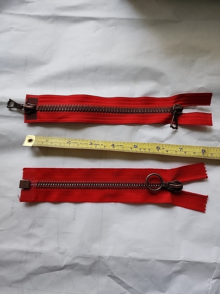 riri　7/27-2 Lot Of 2 Riri Red Zippers 7