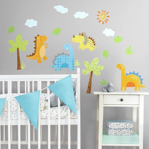 New DINOSAURS WALL DECALS Dinosaur Stickers Kids Bedroom Baby Boy Nursery Decor