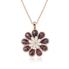 925k Elegant Rose Gold Daisy Flower Necklace - Women's Floral Jewelry