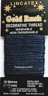 MARINE Lincatex Goldrausch Metallic Deko Glitzer Stickgarn 10 Meter