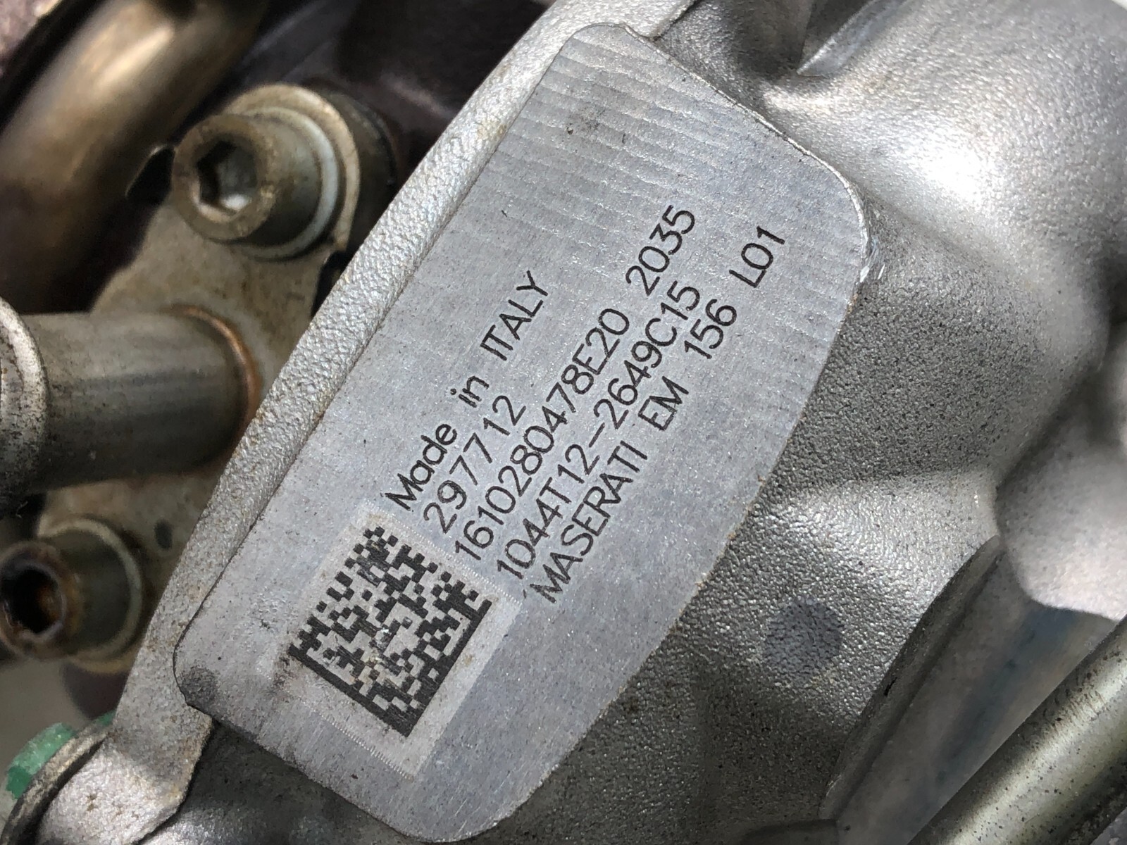 2017-2023 MASERATI LEVANTE S 3.0L V6 LEFT DRIVER SIDE ENGINE TURBOCHARGER OEM.