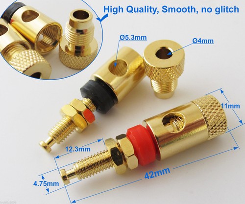 6pcs Banana Plug Amplifier Speaker Socket O.D:11mm Gold Plated Binding 6pcs Banana Plug Amplifier Speaker Socket O.D:11mm Gold Plated Binding