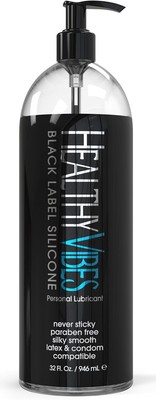 Silky-Smooth Water-Resistant Silicone Lube - 32oz Black Label Intimate Formula