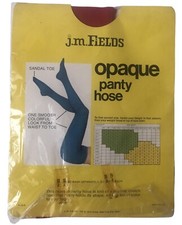 Vintage J.M. Fields Opaque Panty Hose Red 100 Nylon Size A
