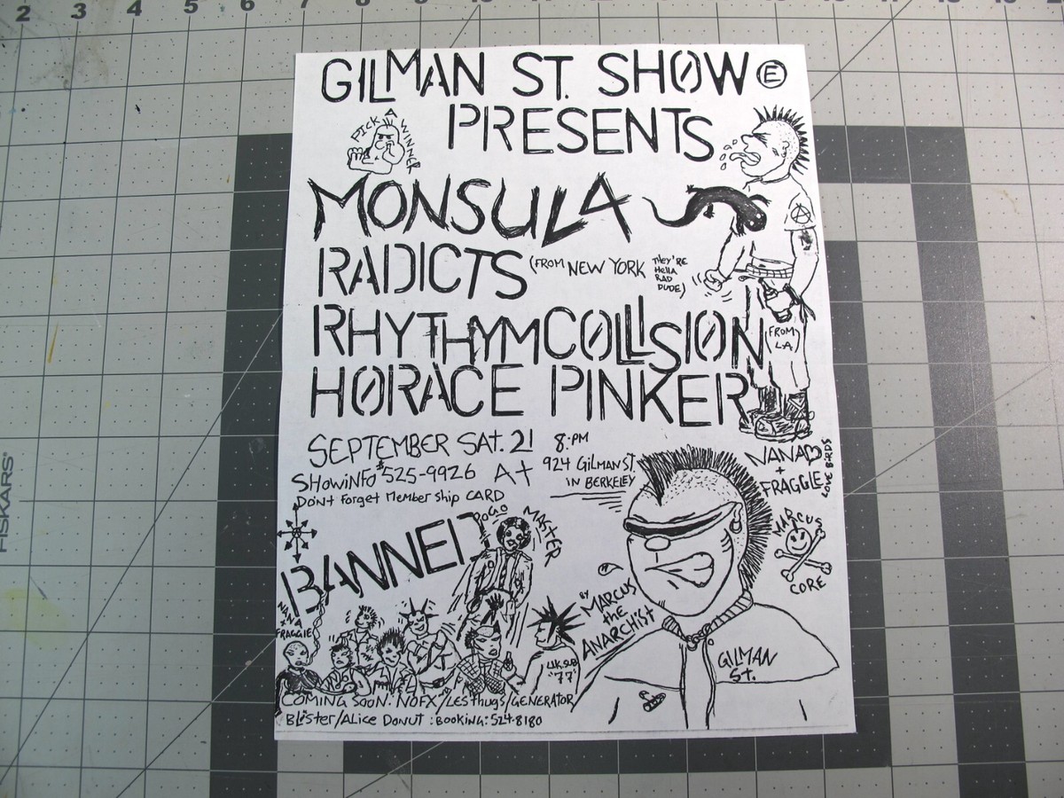 vtg punk flyer - Gilman Street Project Radicts Rhythm
