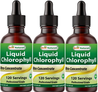 3 Pack Best Naturals Liquid Chlorophyll Drops - 50 mg