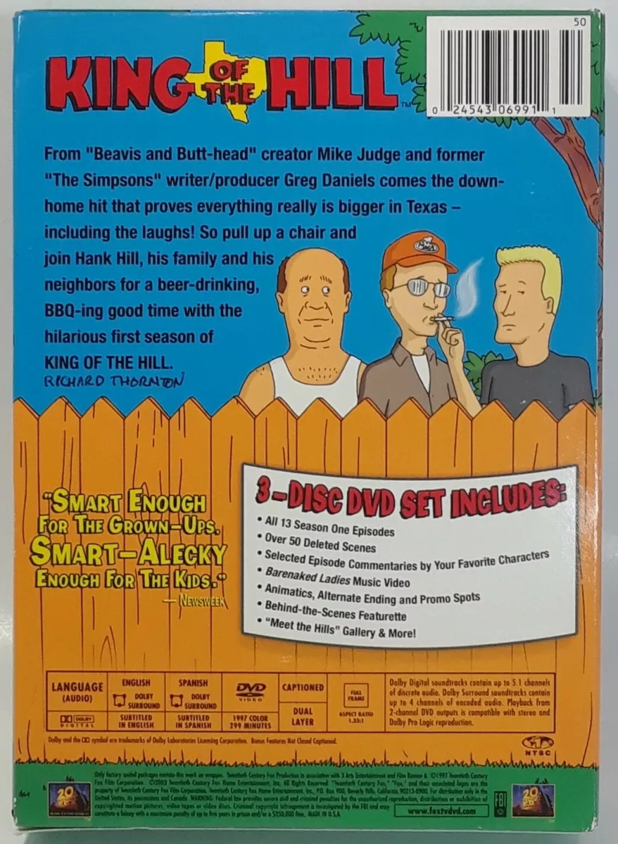 King of the Hill - Season 1 (DVD, 2009, 3-Disc Set) TV Series