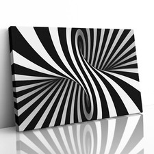 Abstract Swirl Twist Canvas Print Picture Framed Wall Art Poster Black White