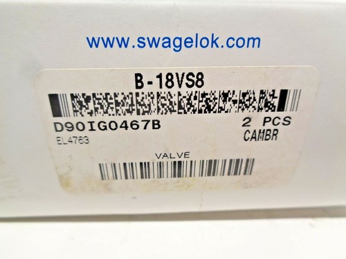 1/2" Swagelok B-18VS8 Brass Integral Bonnet Needle Valve Vee Stem 1/2" Box of 2. - Picture 3 of 3
