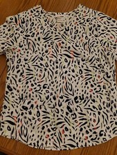 Scrubstar Scrub Top Medium EUC Multicolored Leopard
