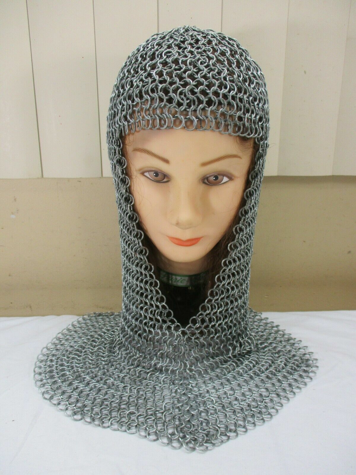 Vintage Heavy Metal Medieval 10mm Butted Chainmail Mesh Armor Hood V