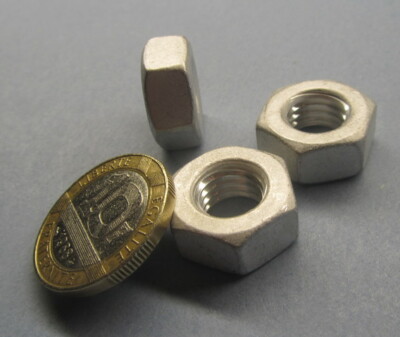Aluminum Hex Nut, RH, M10 x 1.5 x 17mm W x 8mm H  10 Pcs