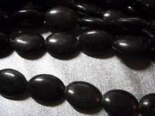 Black Magnesite Beads Oval 30pcs