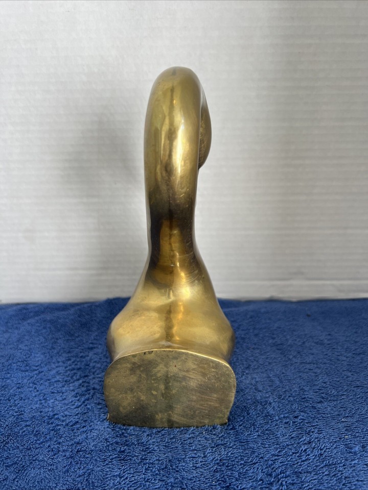 Brass Swan Head Book End (1) Heavy Solid Brass Estate eBay
