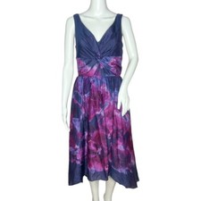 Neiman Marcus Lela Rose X Target Women’s Watercolor Dress Navy Purple Size 6