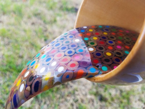 Floating Cup Colored Pencil Carving (sculpture) - Picture 6 of 12
