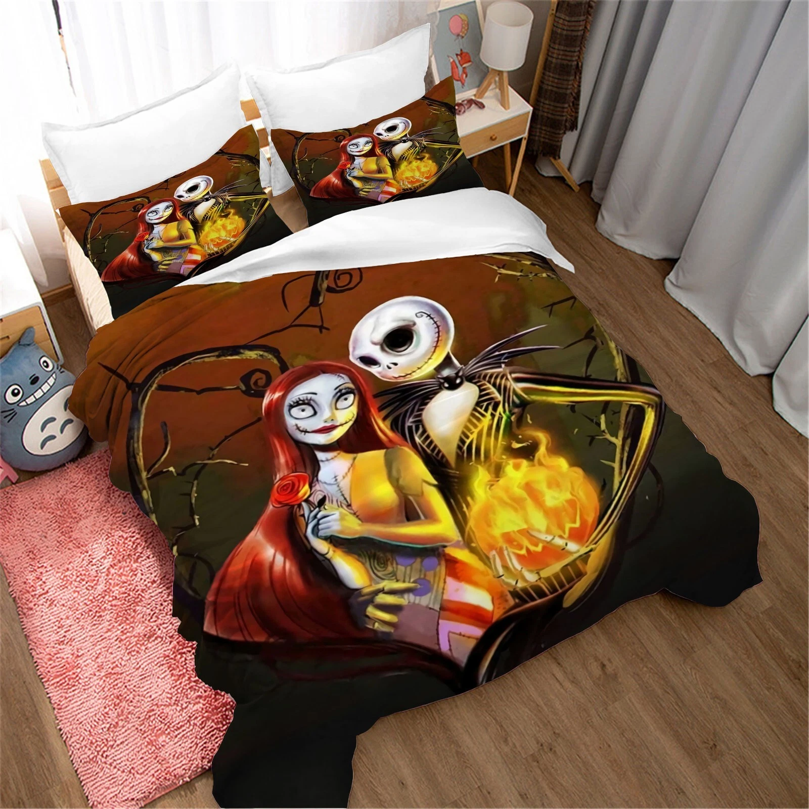 3D Skull Christmas Pattern Love Bedding Set | Christmas Gift | Christmas Decor