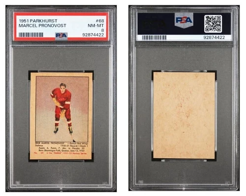 1951 Parkhurst Marcel Pronovost Rc Rookie #68 PSA 8 NM MT Low Pop