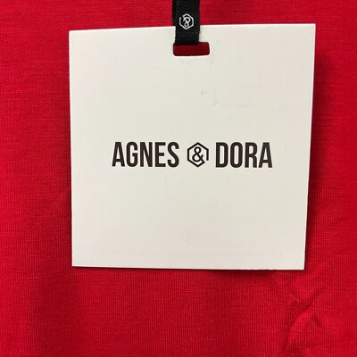 Agnes And Dora Bell Sleeve Tunic Womens Size L 12-14 Red Long Sleeve