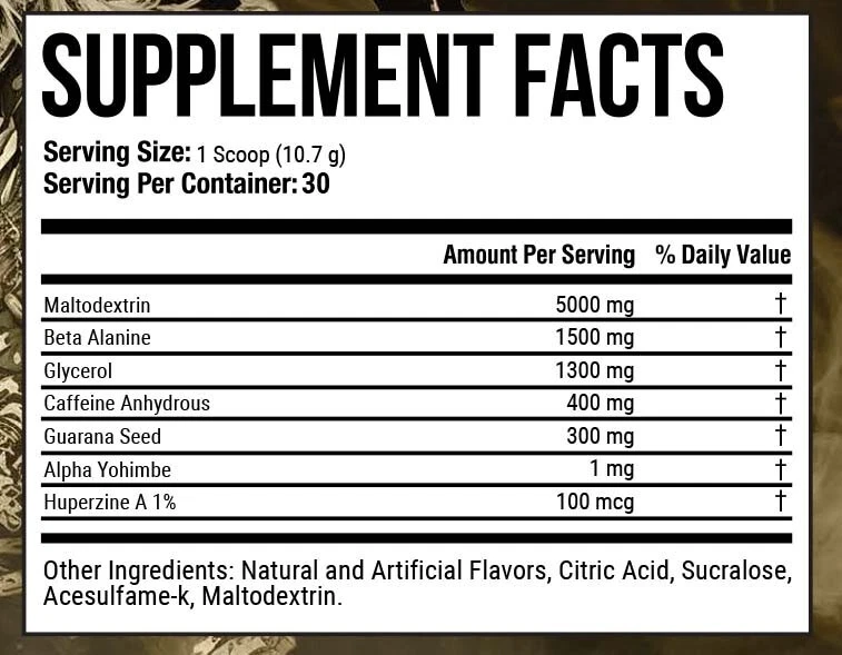 Gunslinger Pre-Workout 400mg caffeine , Beta-alanine, Energy - Image 2 of 2