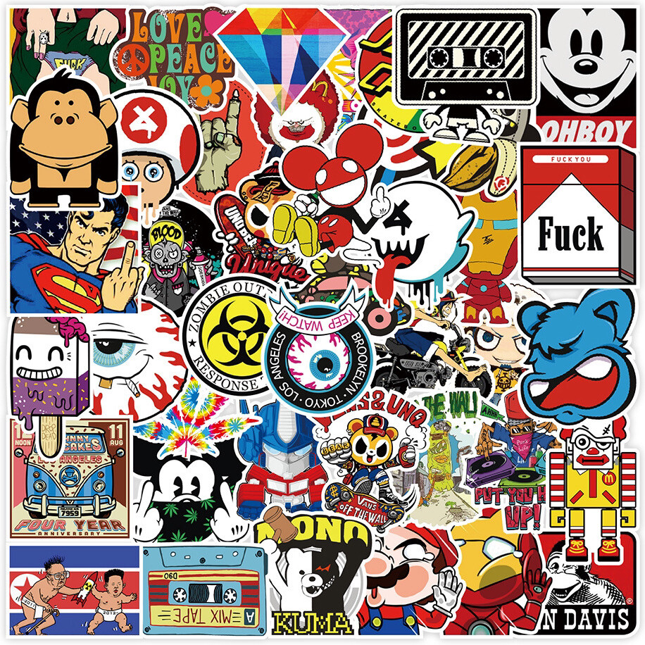 50 Autocollants Graffiti Papillon Miss-shop | Vinyle Imperméable | Pour Voiture, Laptop, Skateboard