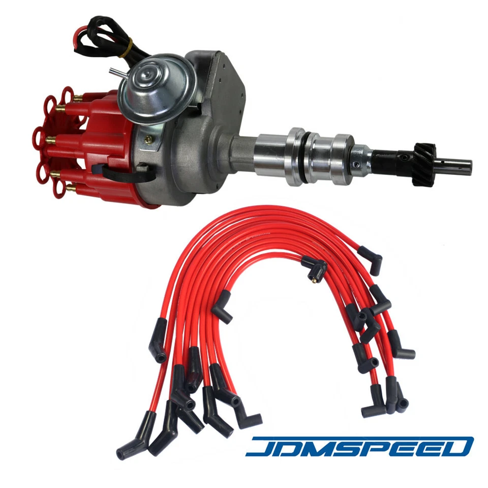 JDMSPEED ROJO Tapa HEI Distribuidor y CABLES ENCHUFABLES Para FORD 289-302 BLOQUE PEQUEÑO Foto 3 de 4