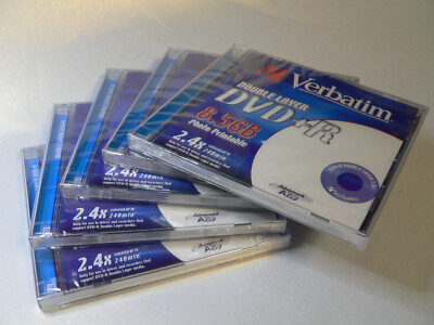 5x Verbatim Double Layer DVD+R 8,5 GB bedruckbar / NEU