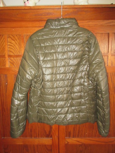 Active USA Women's Olive Puffer Full Zip Mid Bubble Jacket w/ High Neck 2XL *NEW - Picture 4 of 7