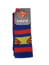 NEW Athletic Crew Socks Shoe Size 8-12 Unisex Superman DC Comics Footwear Party