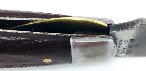 E M Klein & Sons Curved Hawkbill Blade Pocket Knife Made in Chicago Illinois USA - Bild 5 von 12