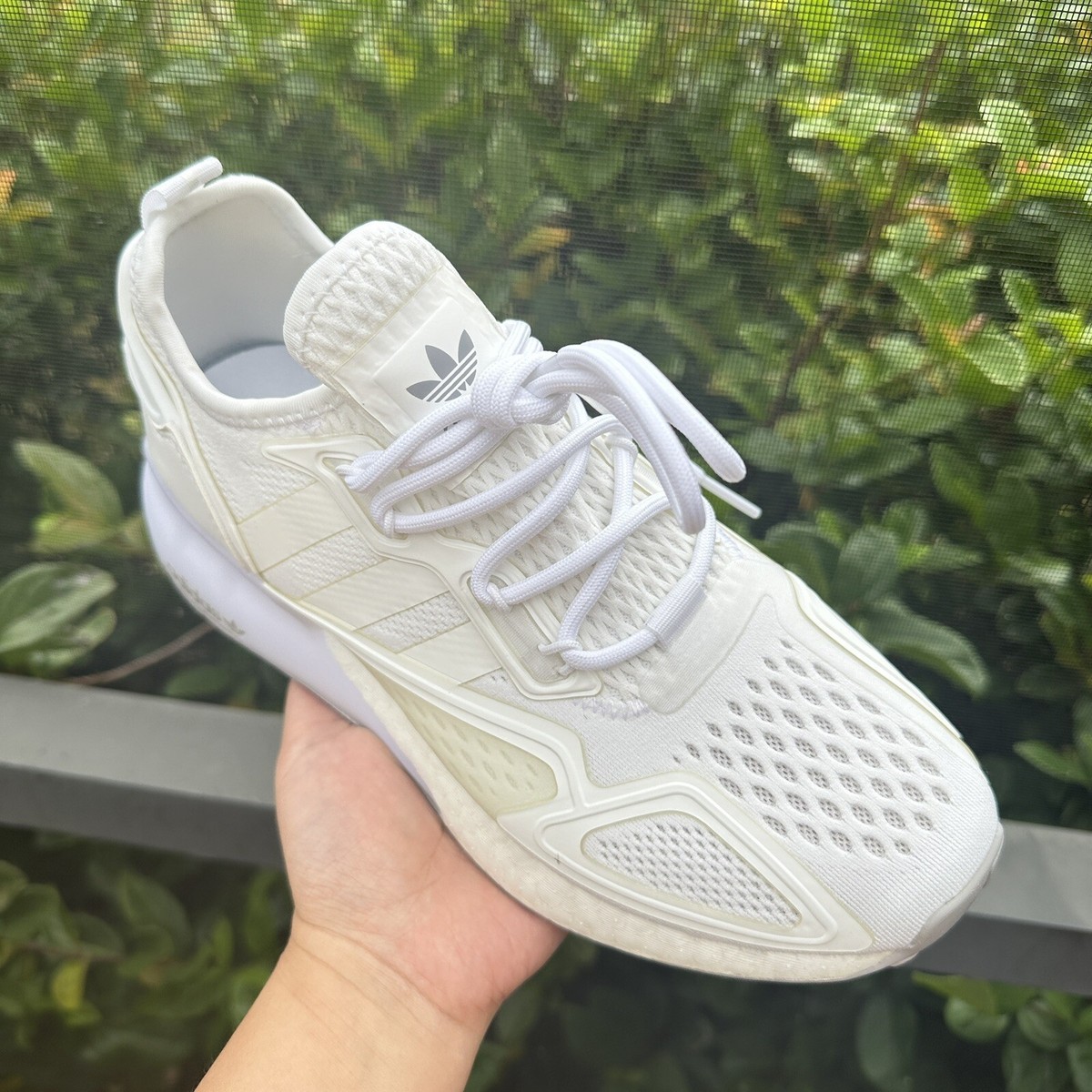Adidas ZX 2K Boost J Cloud White Big Kid's Athletic Shoes Adidas ZX 2K Boost J Cloud White Big Kid's Athletic Shoes