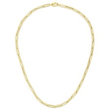4.2mm Paperclip Link Chain Necklace Real 14K Yellow Gold