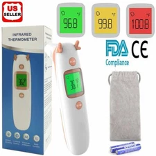 LCD Digital IR Infrared Thermometer Non-contact Temperature Gun Ear Forehead FDA