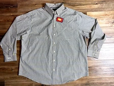 Roundtree & Yorke Plaid Shirt Men's Size 2XL Long Sleeve Blue Button Down - New