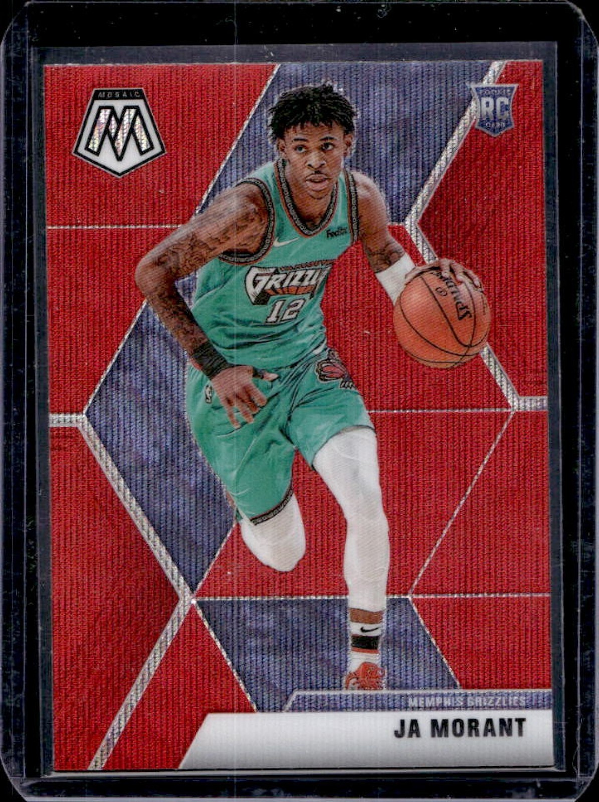 2019-20 Mosaic Ja Morant RC Red Wave Prizm Rookie #219 Grizzlies