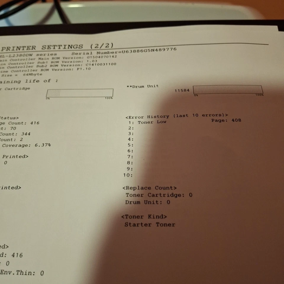 Impresora láser Brother serie DCP-L2550DW, copiadora, escáner impreso 416 páginas Foto 3 de 4
