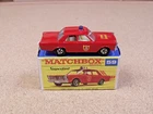 LESNEY MATCHBOX # 59 FORD GALAXIE FIRE CHIEF CAR SUPERFAST F TYPE ORIGINAL BOX