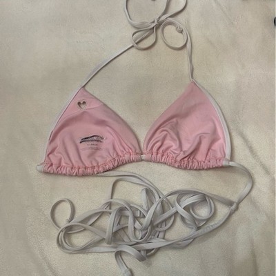 New! Frankies Bikinis Alessa Bikini Top pink with heart cutout 1646