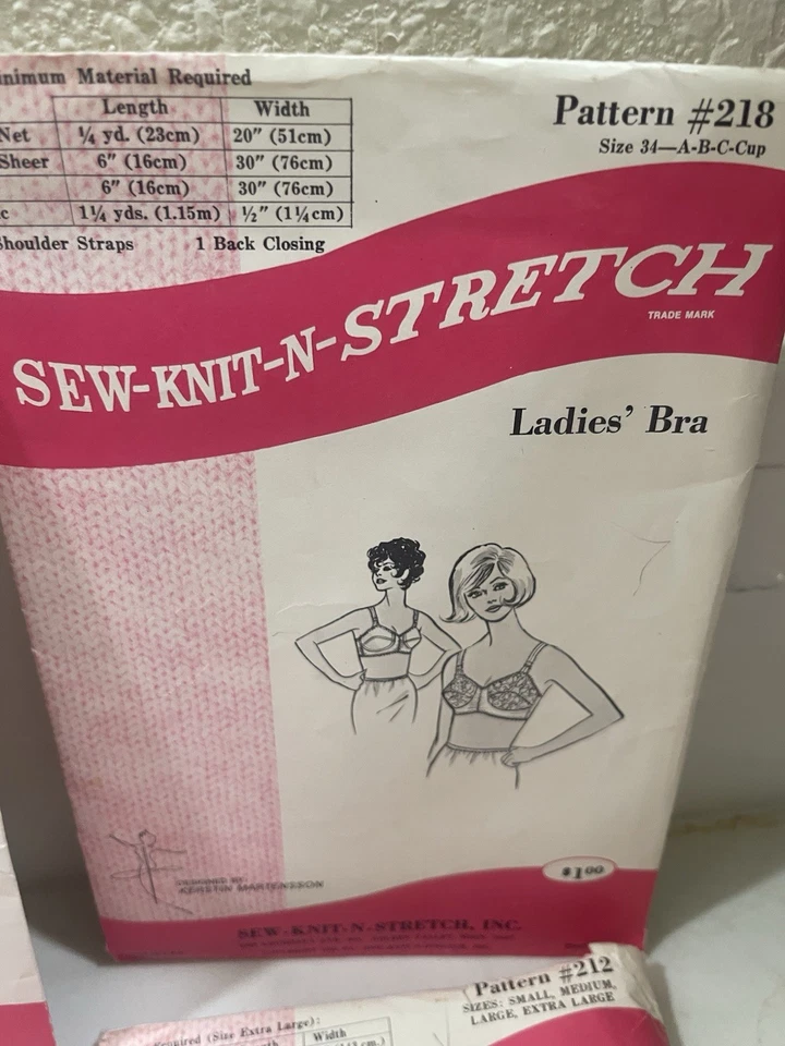 Vintage Stretch Sew Pattern Lot Girdle Bra Slip Sz 12-14 70s - Image 4 of 4