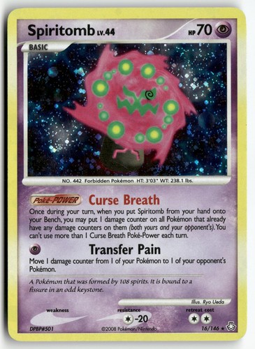 Spiritomb Holo 16/146 Pokemon English Legends Awakened 2008