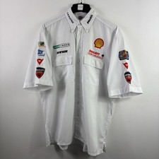 Maglia Ducati Racing Vintage Uomo Grande Bianca Manica Corta Dainese MotoGP Biker