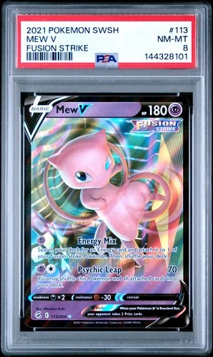 2021 POKEMON SWORD & SHIELD FUSION STRIKE #113 MEW V PSA 8