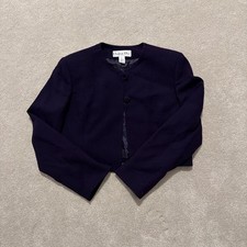 Christian Dior Cropped Purple Navy Wool Jacket Women Size 8