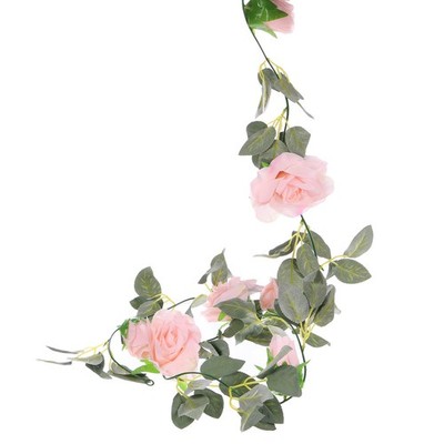 2 Stück für künstliche Rosengirlanden aus Seide, Wildblumen hellrosa