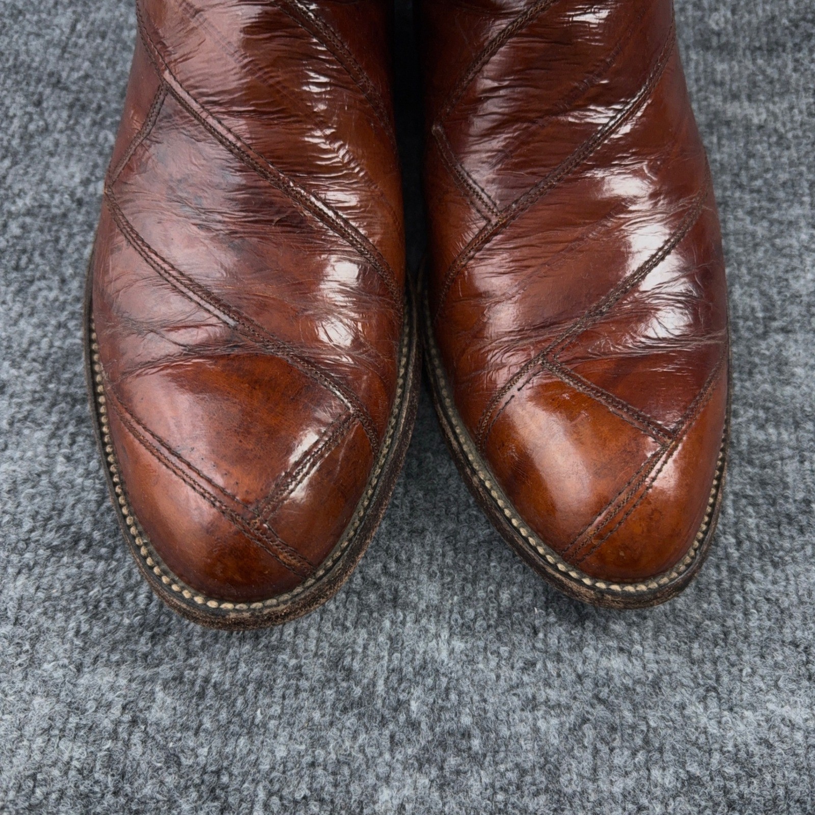 Dan Post Brown Patchwork Western Cowboy Boots Siz… - image 4