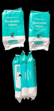Amazon Basics Flushable Adult Wet Wipes Fragrance Free Sewer  Septic Safe Lot 5
